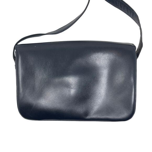 Céline VINTAGE Celine Fermoir Triomphe Shoulder Bag - Navy Blue Box Leather - Picture 4 of 13